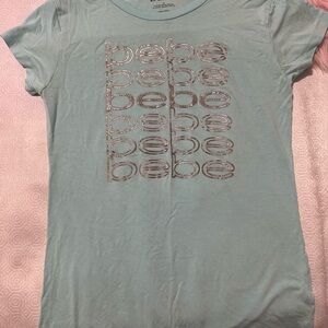 Bebe Women's Aqua Graphic Tee